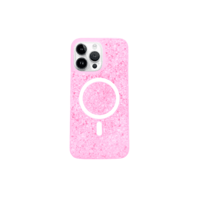 Capa Capinha Case Brilho Luxo Glitter Premium Magsafe Magnética Cor Rosa Pink Para Iphone 14 Pro