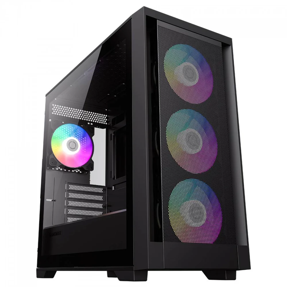 Gabinete Gamemax Siege Mid Tower Vidro Temperado USB S/Fan Preto Gabinete Gamemax Siege Mid Tower Vidro Temperado USB S/Fan Preto