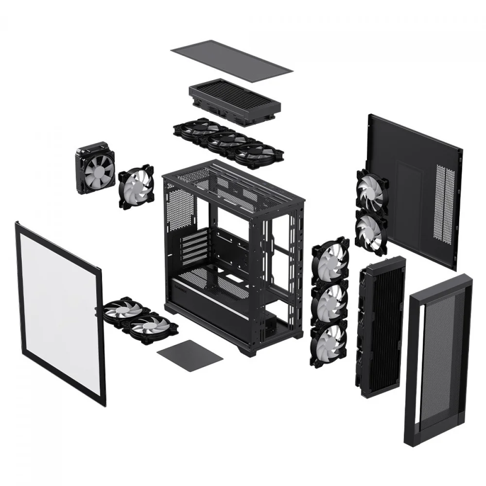 Gabinete Gamemax Siege Mid Tower Vidro Temperado USB S/Fan Preto Gabinete Gamemax Siege Mid Tower Vidro Temperado USB S/Fan Preto