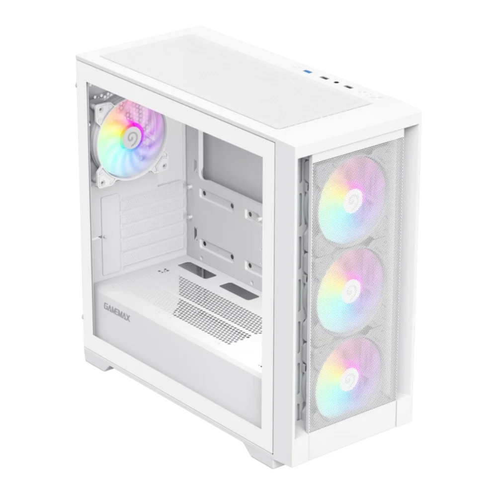 Imagem 3 de 5 do produto Gabinete Gamer Gamemax Quest Mid Tower Usb Lateral Vidro Branco