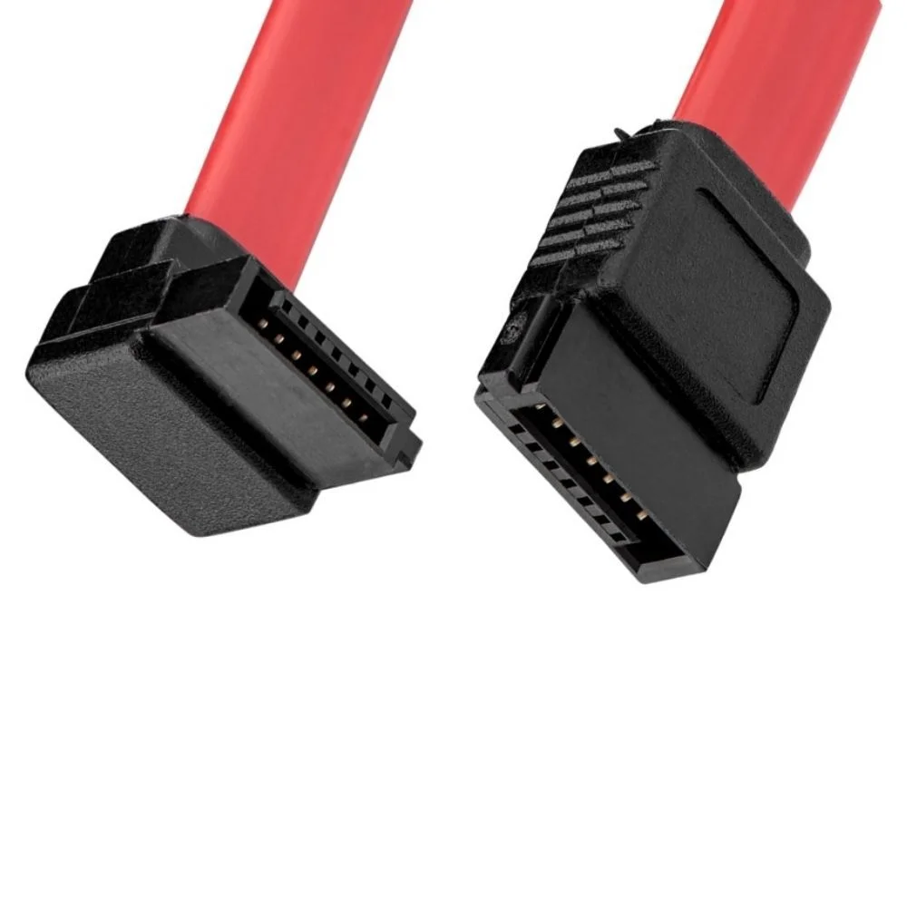 Imagem 4 de 5 do produto Cabo De Dados SATA 50cm P/ HD SSD Gravador Drives, 90 Graus, Vermelho, Ftg St-01038