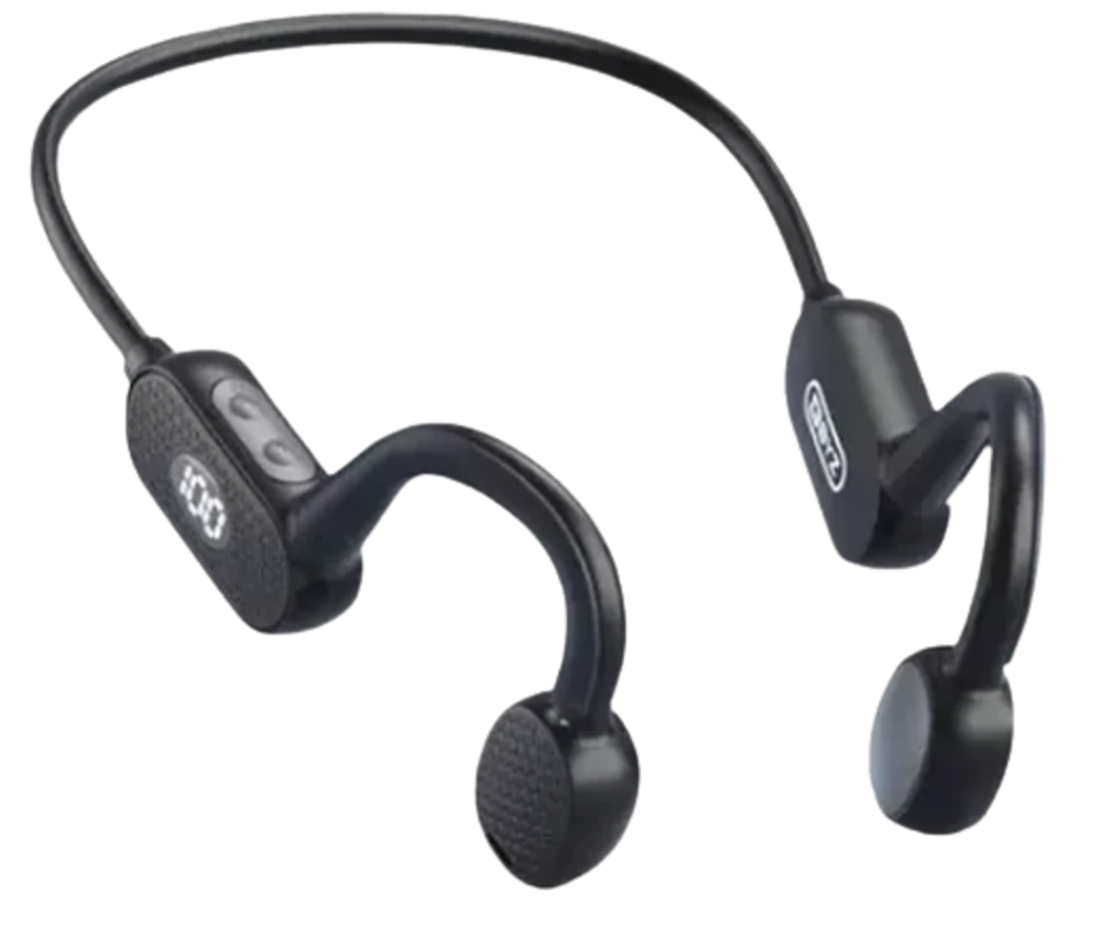 Fone de Ouvido Esportivo sem Fio Condução Óssea Bluetooth 5.0 Cor Preto