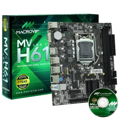 Placa Mãe 1155p Macrovip Mv-h61 M.2 HDMI Vga Ddr3 Lan Giga