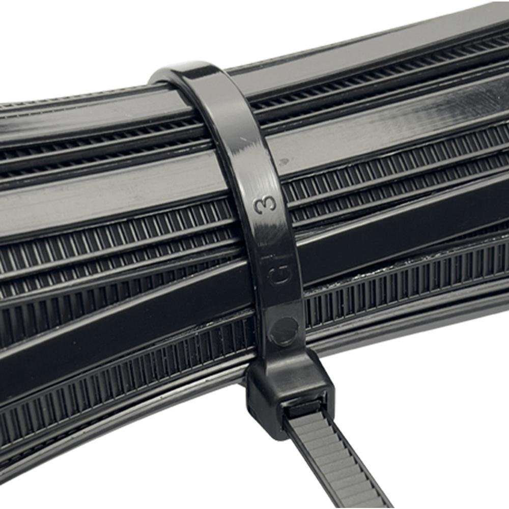 Imagem 3 de 3 do produto Abraçadeira Nylon 6.6 Com Proteção Uv 2,5 X 100mm Preto - Kit Com 100 Uni