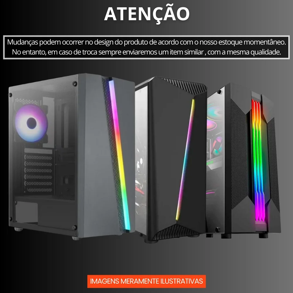 Computador Gamer Chroma, Intel Core i7, 16gb Ram, SSD 256gb, Fonte 500w - Pg2e-1005ch - view 4