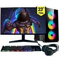 Computador Gamer Completo 2eletro RGB, Intel Core I7, 16gb Ram, SSD 256gb, Fonte 500w, Monitor 23" 75hz, Kit Gamer Completo - Pg2e-1021rg