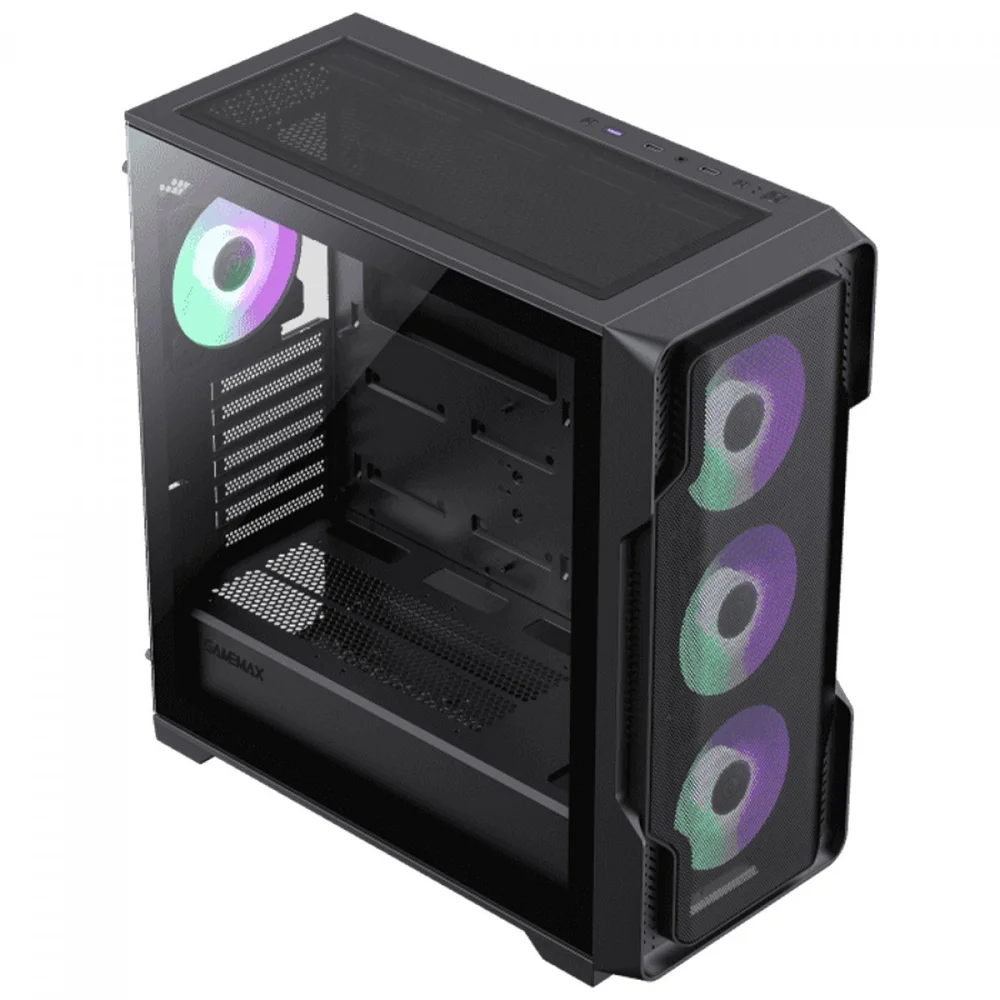 Imagem 2 de 5 do produto Gabinete Gamemax Siege Mid Tower Vidro Temperado USB S/Fan Preto