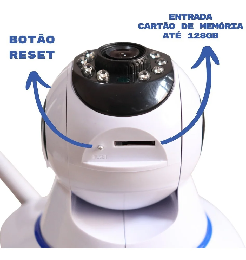 Imagem 4 de 5 do produto Babá Segurança Eletronica Wifi Camera 3 Antenas Bluetooth Visão Noturna Monitoramento Celular