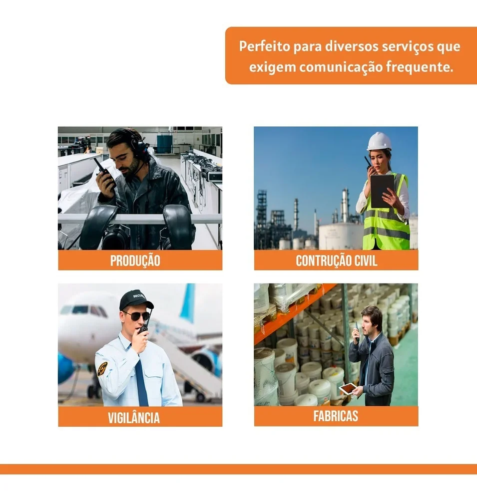 Kit 2 Walkie Talkie Rádio Comunicador Baofeng Segurança Supermercado Construção Civil Empresas