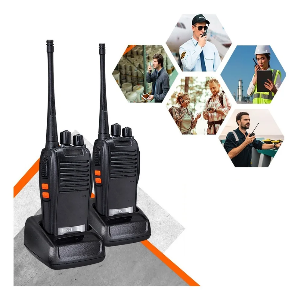 Kit 2 Walkie Talkie Rádio Comunicador Baofeng Segurança Supermercado Construção Civil Empresas