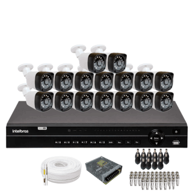 Kit 16 Câmeras Importadas Full Hd 1080p Dvr Intelbras Mhdx 1232 Sem Hd
