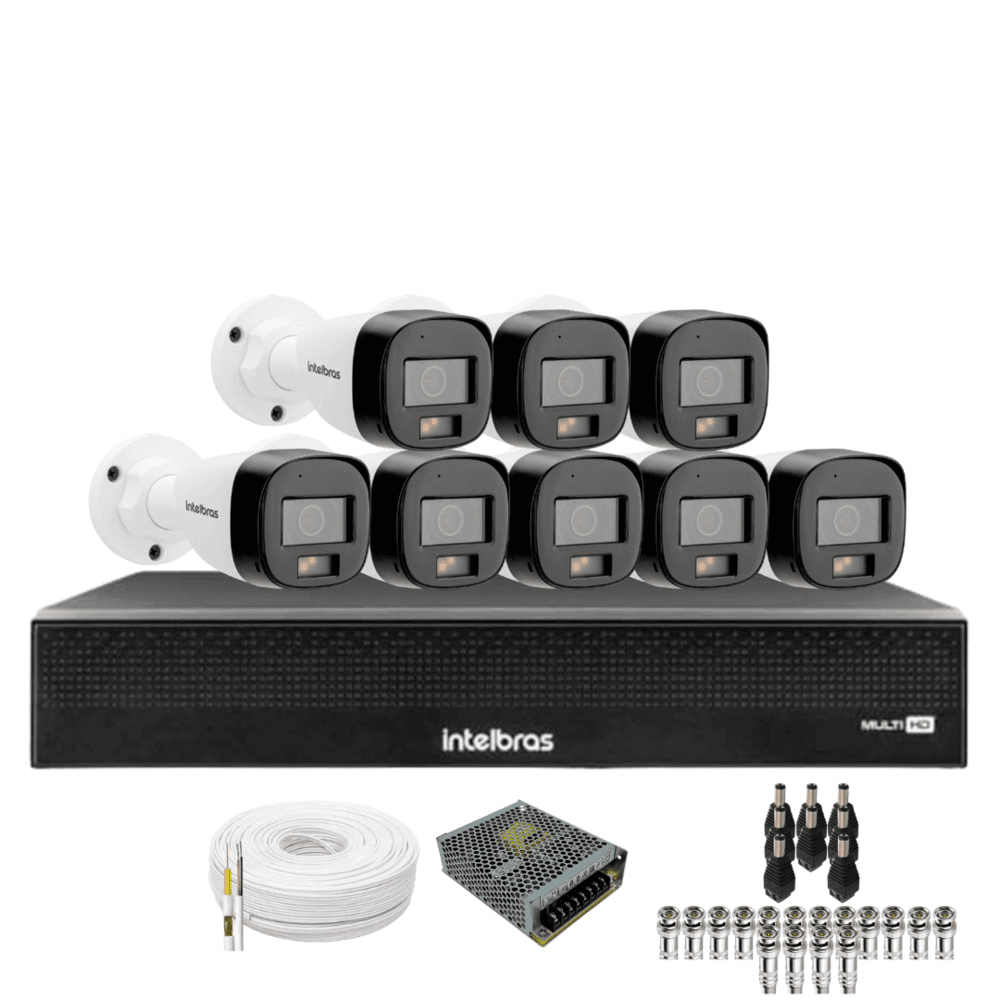 Kit 8 Câmeras Intelbras 3220b Full Color Com Áudio Dvr Mhdx 1016-c Intelbras Com Detecção De Movimentos Sem Hd Kit 8 Câmeras Intelbras 3220b Full Color Com Áudio Dvr Mhdx 1016-c Intelbras Com Detecção De Movimentos Sem Hd