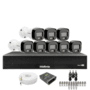 Kit 8 Câmeras Intelbras 3220b Full Color Com Áudio Dvr Mhdx 1016-c Intelbras Com Detecção De Movimentos Sem Hd