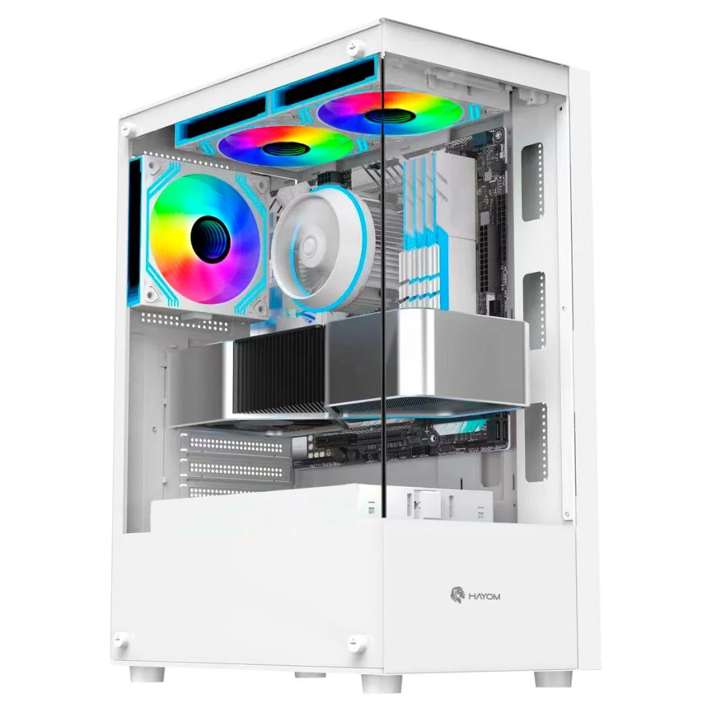 Gabinete Gamer Hayom Gb1793 Branco C/ 03 Fan Incluso S/ Fonte