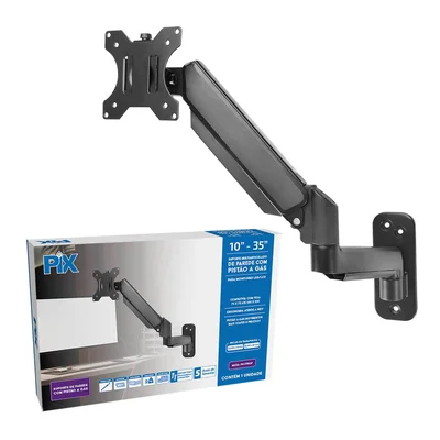 Suporte Articulado C/ Pistão A Gás Parede Monitor 10 Até 35