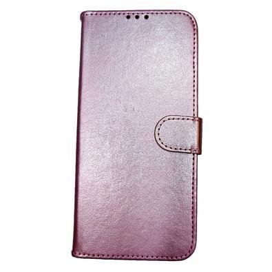 Capinha Capa Compatível Com Motorola Moto G85 Carteira Lisa Flip Case Cor:rose