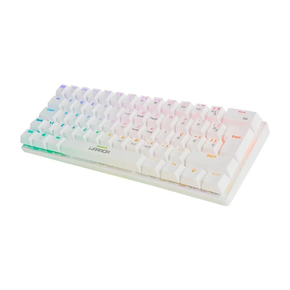 Teclado Gamer Mecânico Warrior Royal Precision, Artic Edition, 60%, Branco, Abnt2, Tc311, Warrior