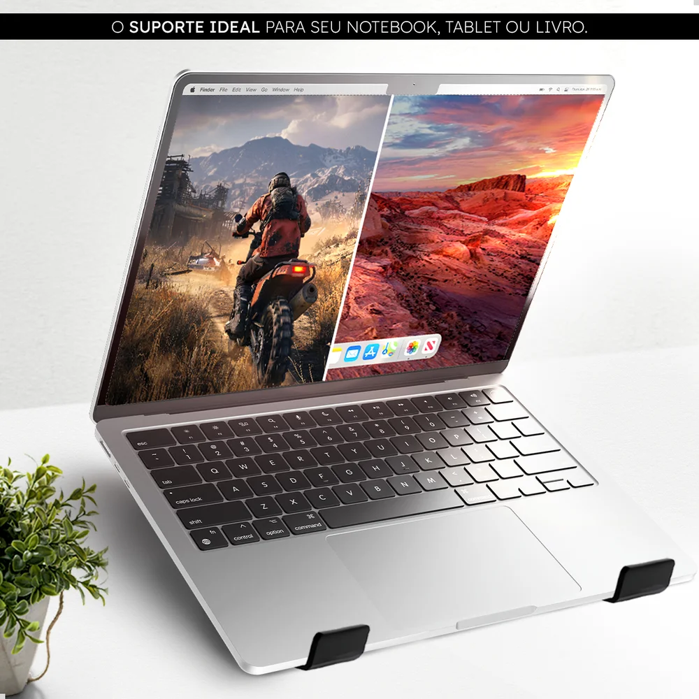 Imagem 3 de 5 do produto Suporte Notebook Tablet Universal Apoio Levantar Suspender Preto