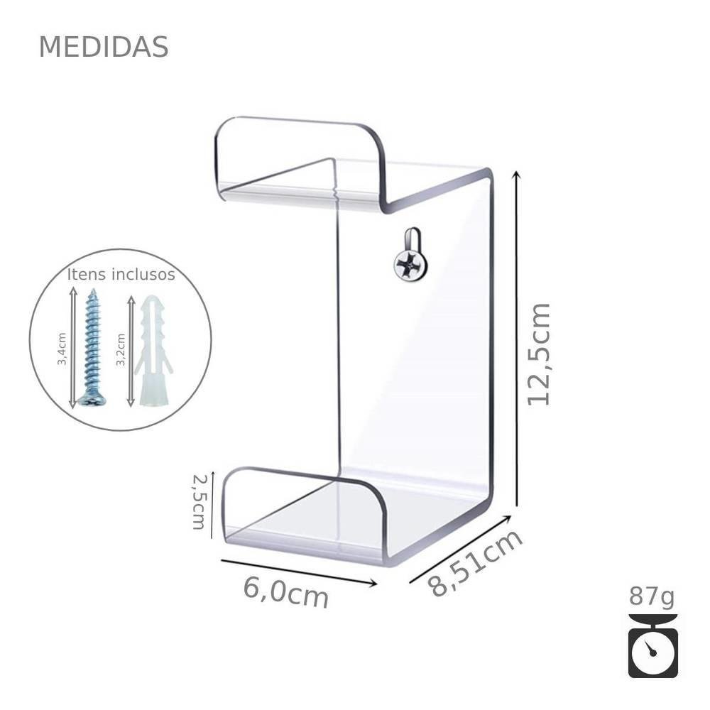 Suporte De Parede Para Controles Ps4 E Fone Headset Gamer Organizar Setup Preto