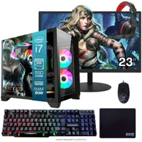"Computador PC Gamer Completo Tob Intel Core I7 SSD 240GB 8GB Gabinete Aquário Teclado Mouse Mouse Pad E Headset Gamer Monitor 23"" WINDOWS 10 Pro Trial"