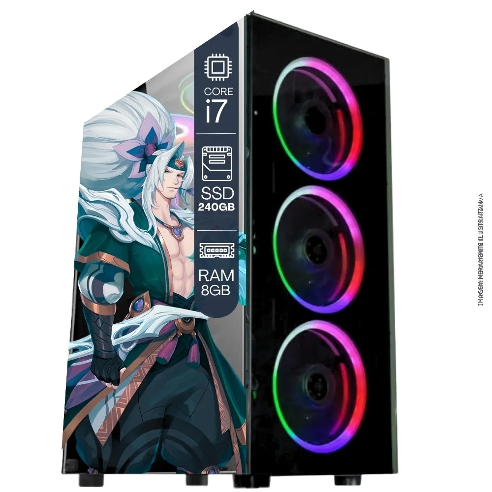 Computador PC Gamer Completo Tob Intel Core I7 SSD 240GB 8GB Teclado Mouse Mouse Pad E Headset Gamer Joystick Monitor 23" WINDOWS 10 Pro Trial - view 3