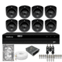 Kit 8 Câmeras Bullet 3220d Mini Black Com Áudio Dvr Intelbras 1216-c Mhdx Com Acesso Remoto Hd 3TB