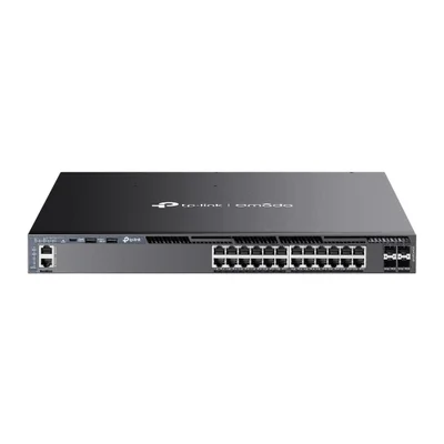 Switch Gerenciavel L3 Empilhavel De 28 Portas C/ 24 Portas Gigabit Poe+ E 4 Slots Sfp+ De 10 Gbps Sg6428xhp Smb