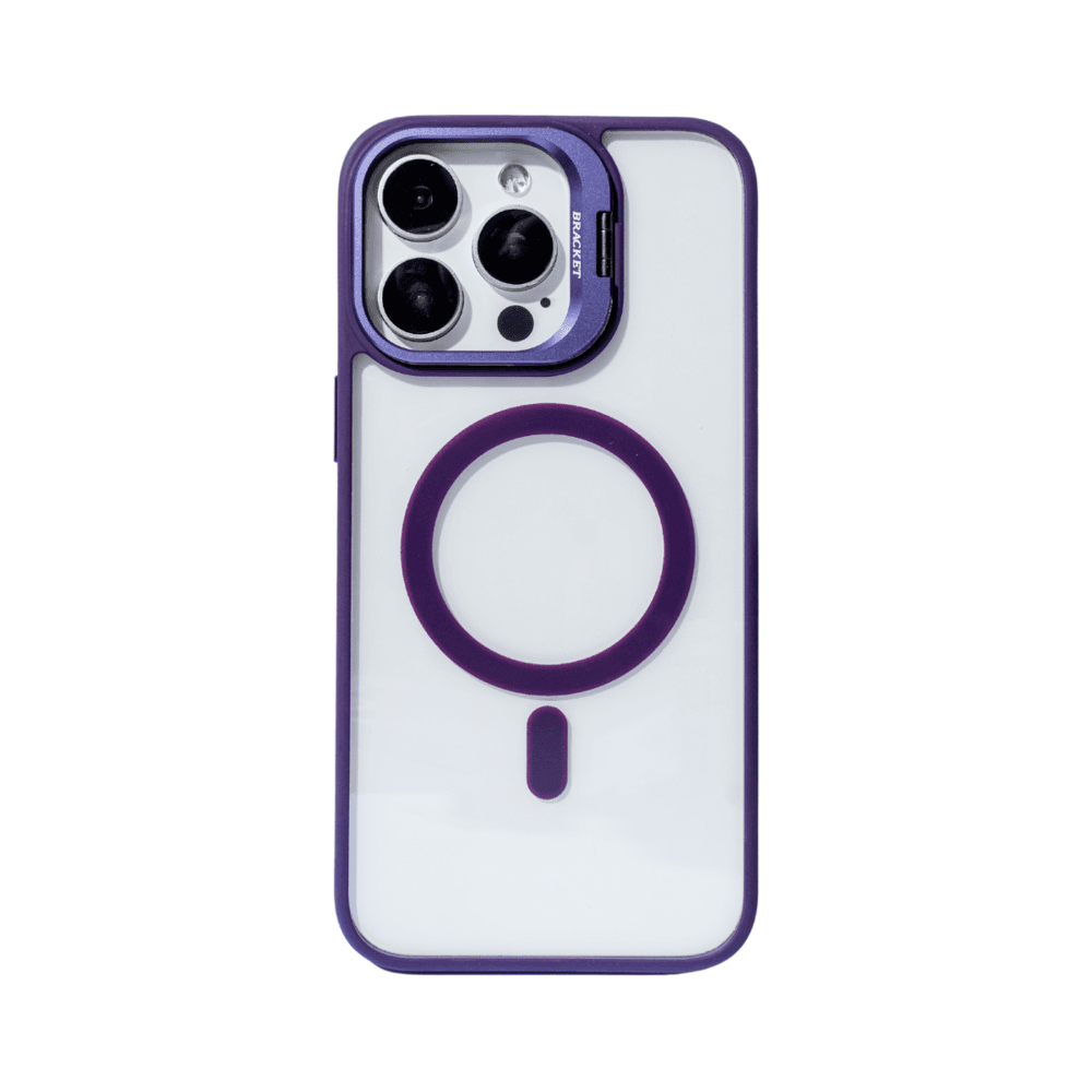 Imagem 1 de 1 do produto Capa Magsafe Com Indução Compatível Ip 15 Pro Lente Em U Cor:roxo Profundo