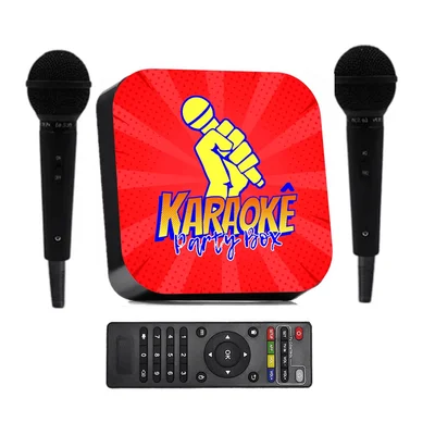 Karaokê Party Box Vemelho +2 Microfones +de 2000 Músicas Videoke (com Pontuação)