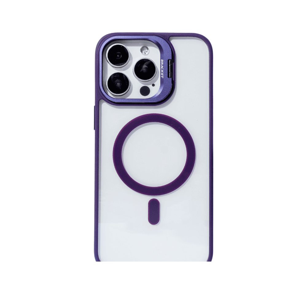 Imagem 1 de 1 do produto Capa Celular Magsafe Compatível Com Ip 15 Indução Lente Em U Cor:roxo Profundo