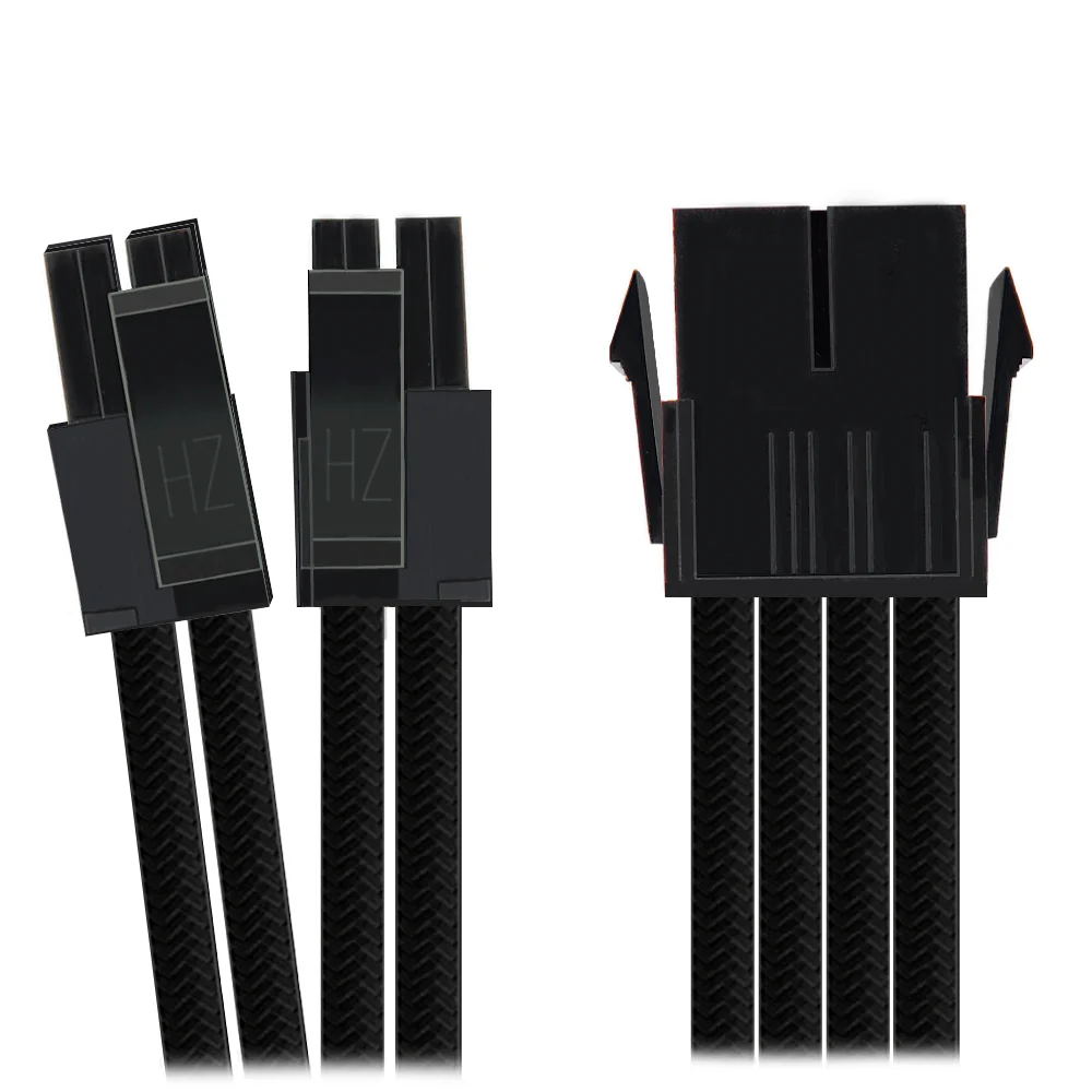 Imagem 3 de 5 do produto Cabo De Alimentação da Placa-Mãe 4+4 = 8 Pinos, Sleeved EPS, Extensor da Fonte para CPU, 300mm, Preto