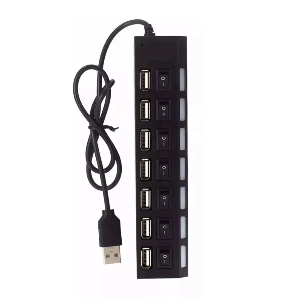 Imagem 4 de 4 do produto Hub 7 Portas Usb 2.0 Preto Com Chave Seletora Au-017 L Tomex