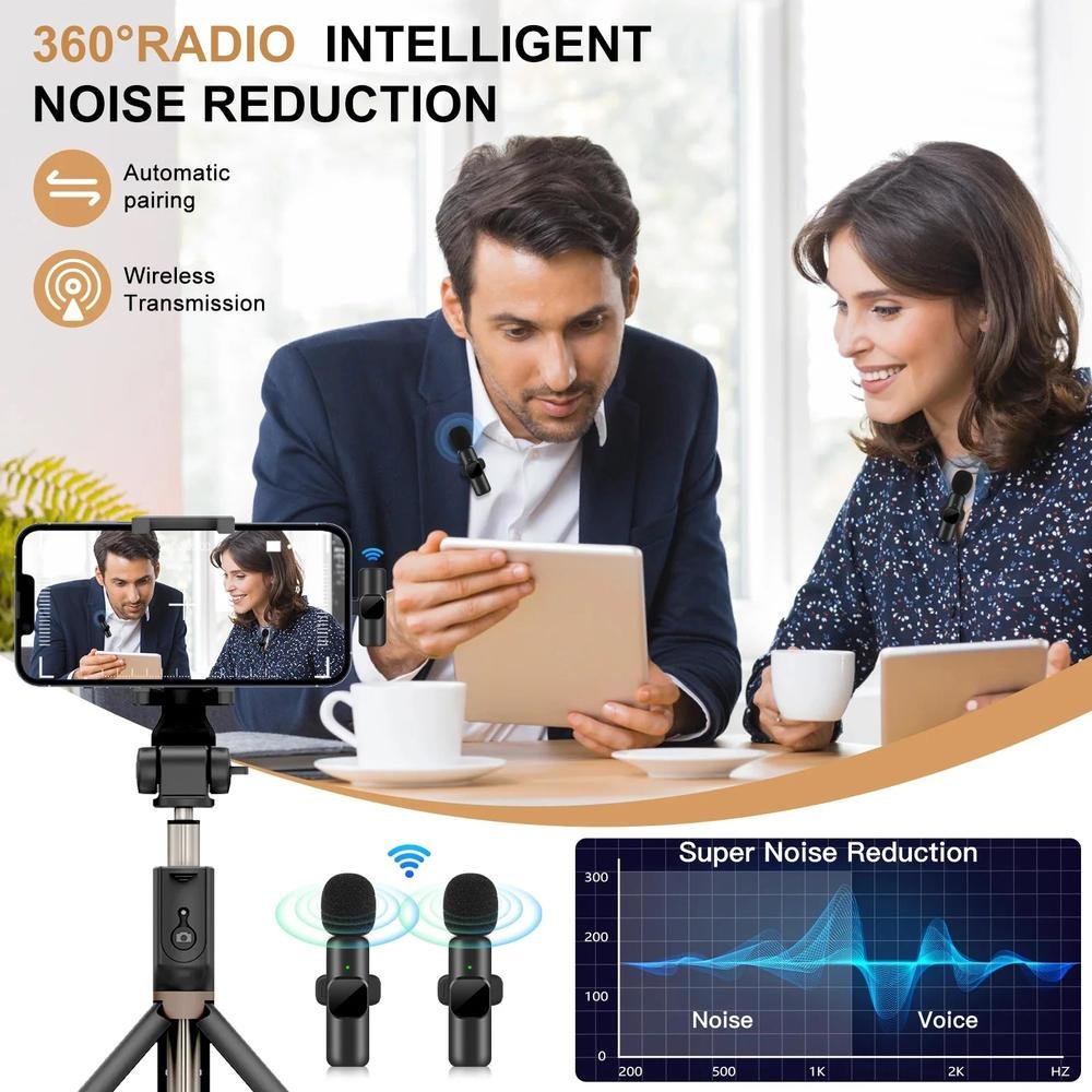 Imagem 2 de 5 do produto Microfone De Lapela Sem Fio Para Entrevista Gravação Live