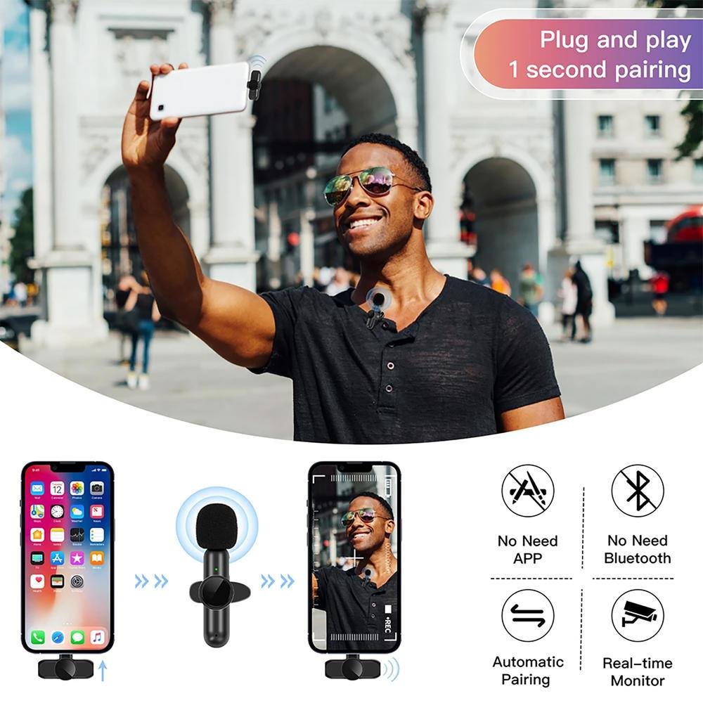 Imagem 4 de 5 do produto Microfone De Lapela Sem Fio Para Entrevista Gravação Live