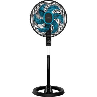 Ventilador De Coluna Cadence Vtr830 Refresh Turbo Pro 6 Pás 3 Velocidades Preto E Azul 220v