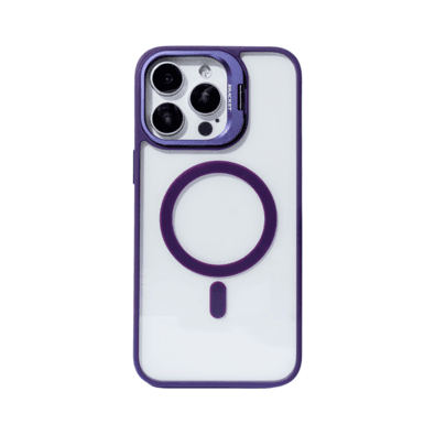 Capa Celular Compatível Ip 14 Promax Indução Lente Em U Mag-safe Cor:roxo Profundo