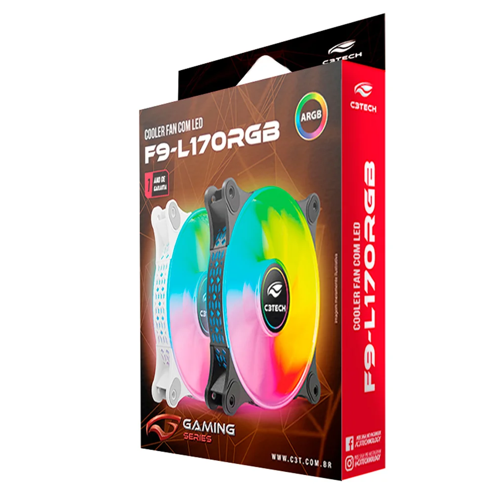 Imagem 4 de 5 do produto Cooler 120mm Com LED ARGB C3tech F9-l170bk