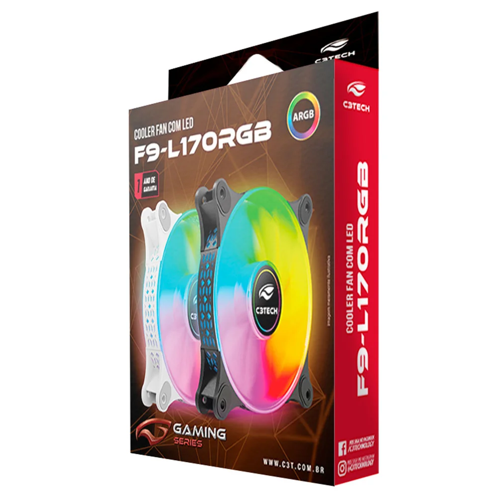 Imagem 5 de 5 do produto Cooler 120mm Com LED ARGB C3tech F9-l170bk