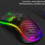Mouse Gamer com Fio Comeia Led Rgb Ultra Leve 7200 Dpi
