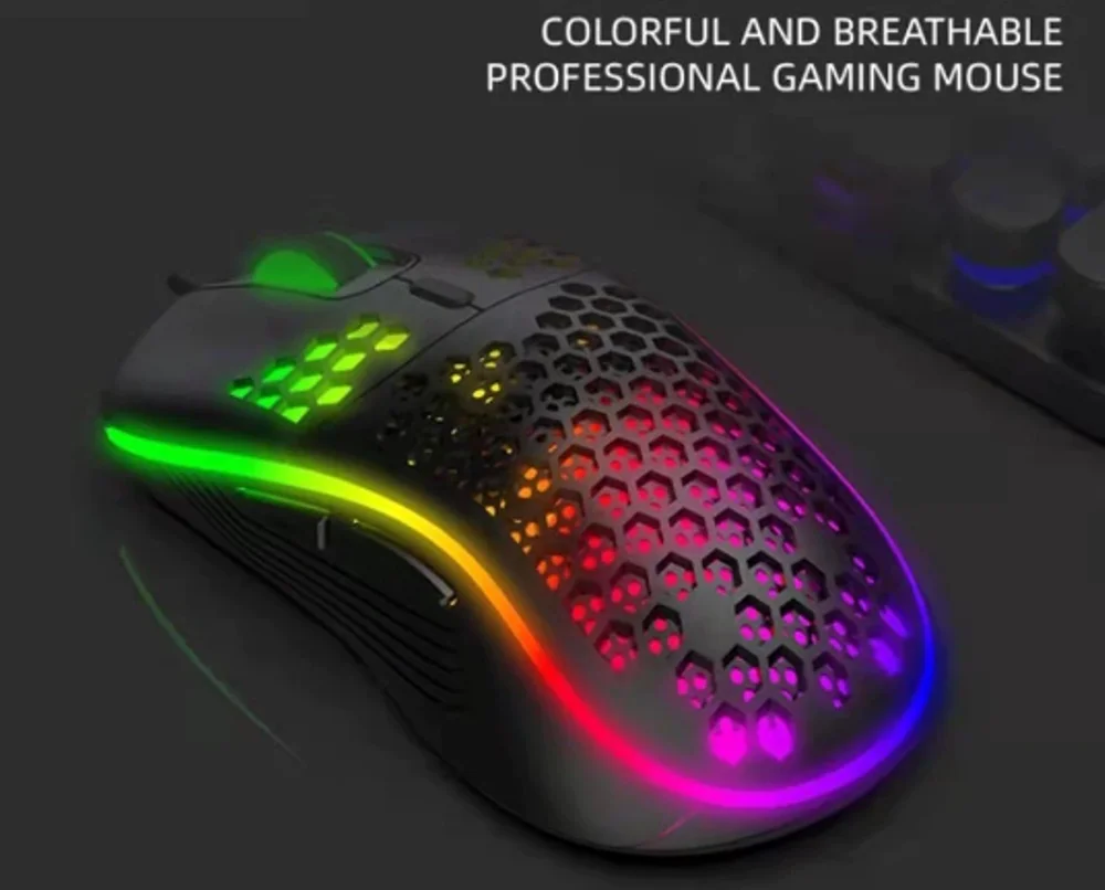 Mouse Gamer com Fio Comeia Led Rgb Ultra Leve 7200 Dpi Mouse Gamer com Fio Comeia Led Rgb Ultra Leve 7200 Dpi