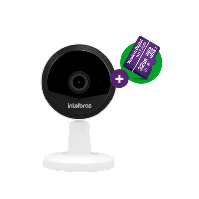 Câmera Wi-fi Imx1 Intelbras Hd + Cartão 32gb Wd Purple
