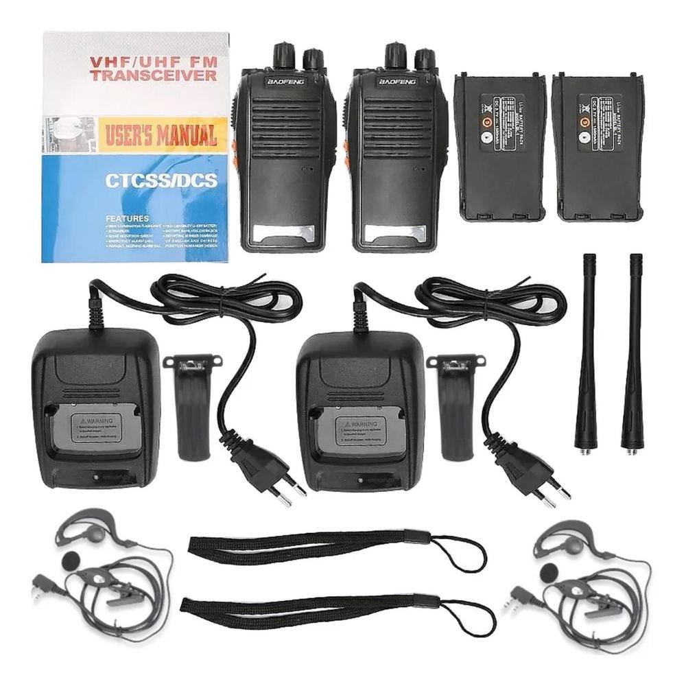 Kit 2 Radio Walk Talk Comunicador 16 Ch 12km Baofeng 777s