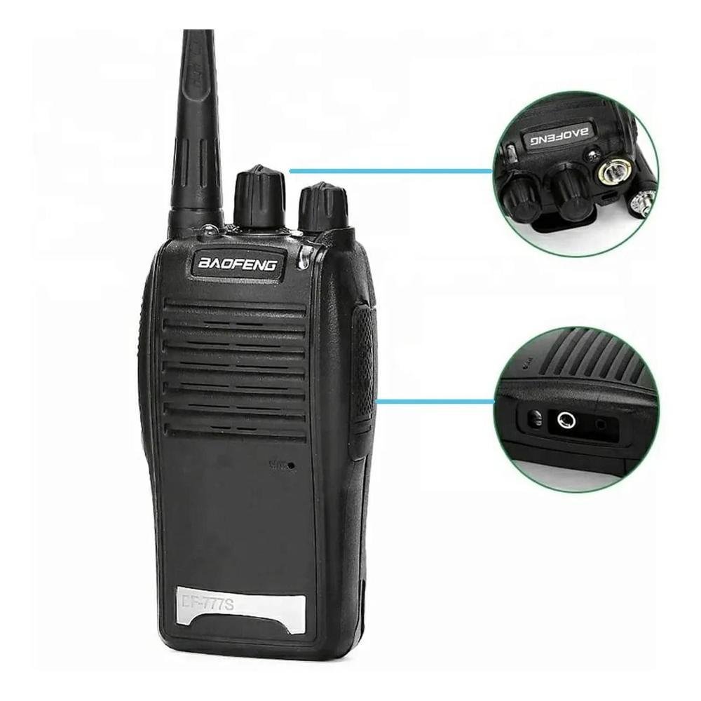 Kit 2 Radio Walk Talk Comunicador 16 Ch 12km Baofeng 777s