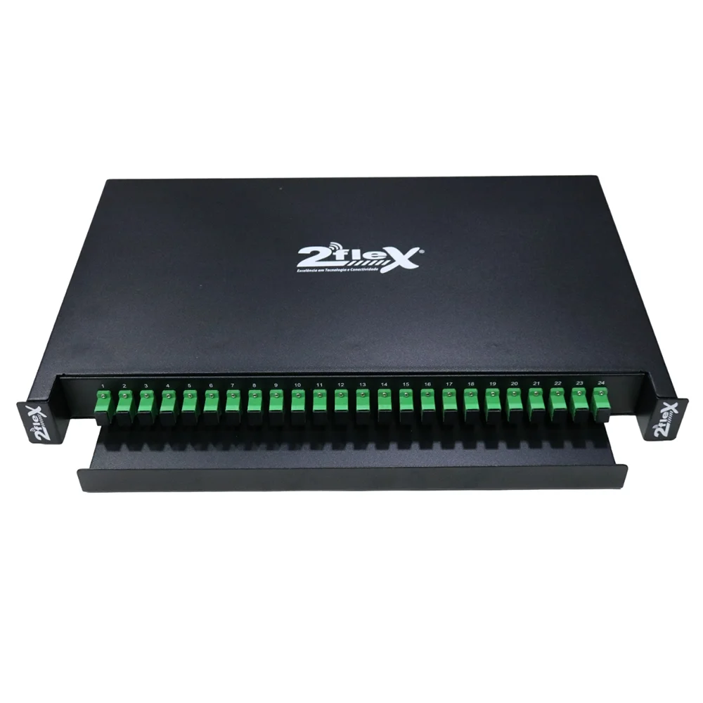 Imagem 4 de 5 do produto Dio Completo Sc Apc 19'' 24 Fibras (bandejas; Pigtails; Acopladores; Suporte Para Rack)