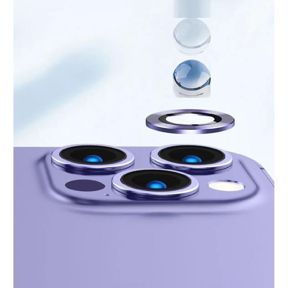Imagem 3 de 4 do produto Película Lente Câmera Compatível Com Iphone 16 Pro Tela 6.3 Lisa Proteção Rose