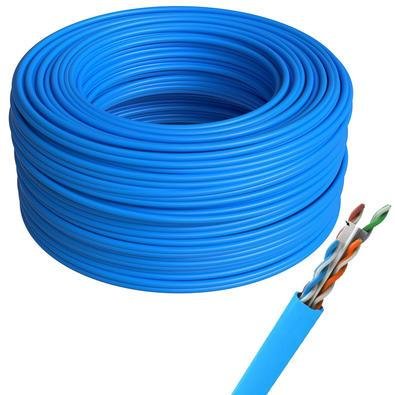 Cabo De Rede Cat6 Cobre Utp 4 Pares Azul 150 Metros Gigabit
