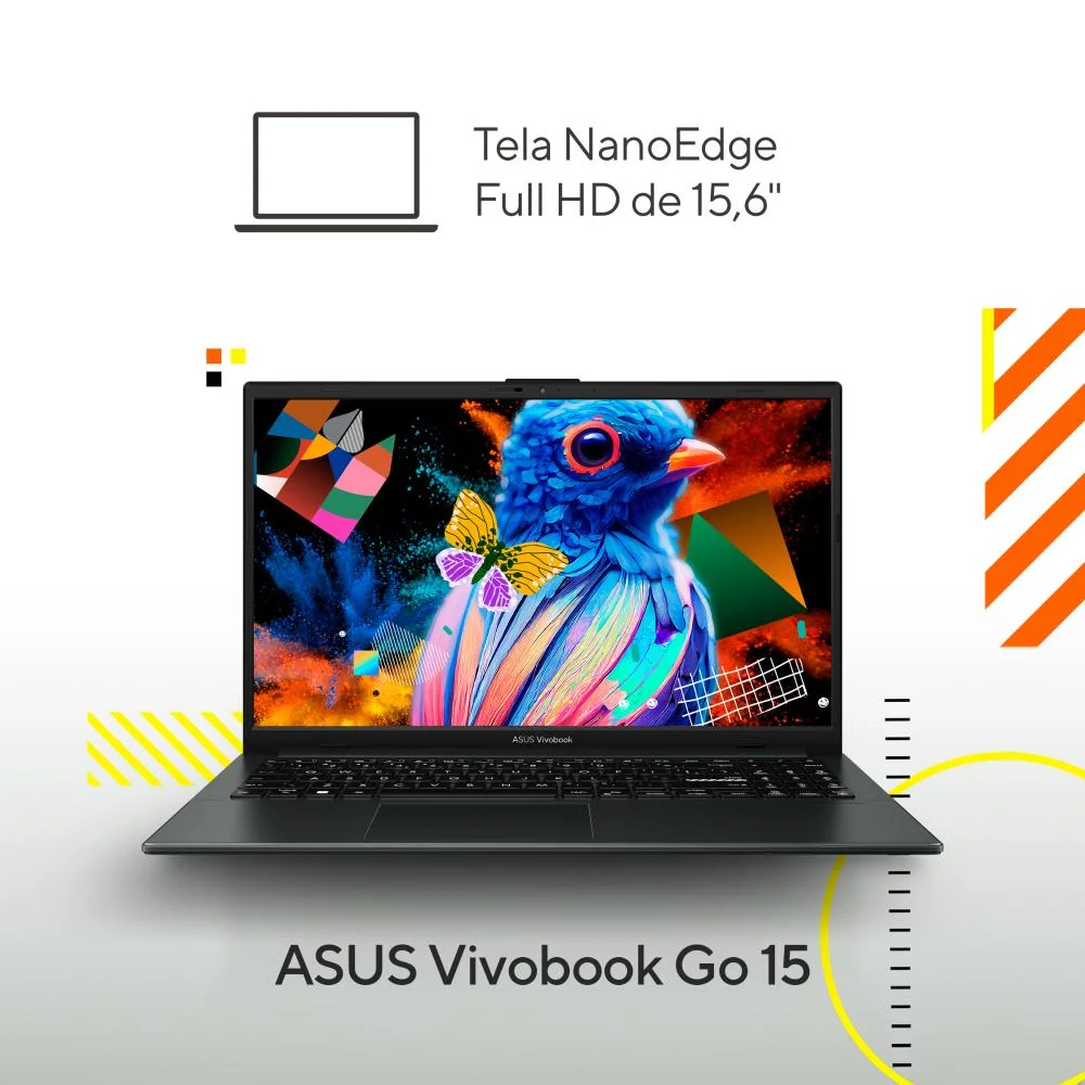 Imagem 3 de 5 do produto Notebook Asus Vivobook Go 15 E1504fa Amd Ryzen 5 7520u 16gb Ram 512gb SSD Linux Keepos Tela 15,6" LED Fhd Black - Nj1288