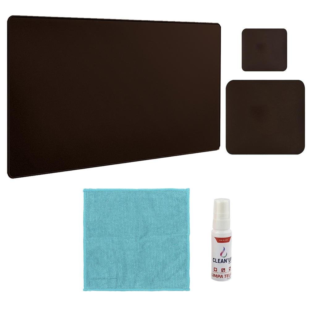 Kit Desk Pad 43x30cm Tapete De Mouse 20x20cm + Protetor Porta Copos E Spray Flanela Kit Desk Pad 43x30cm Tapete De Mouse 20x20cm + Protetor Porta Copos E Spray Flanela
