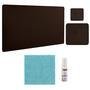 Kit Desk Pad 43x30cm Tapete De Mouse 20x20cm + Protetor Porta Copos E Spray Flanela