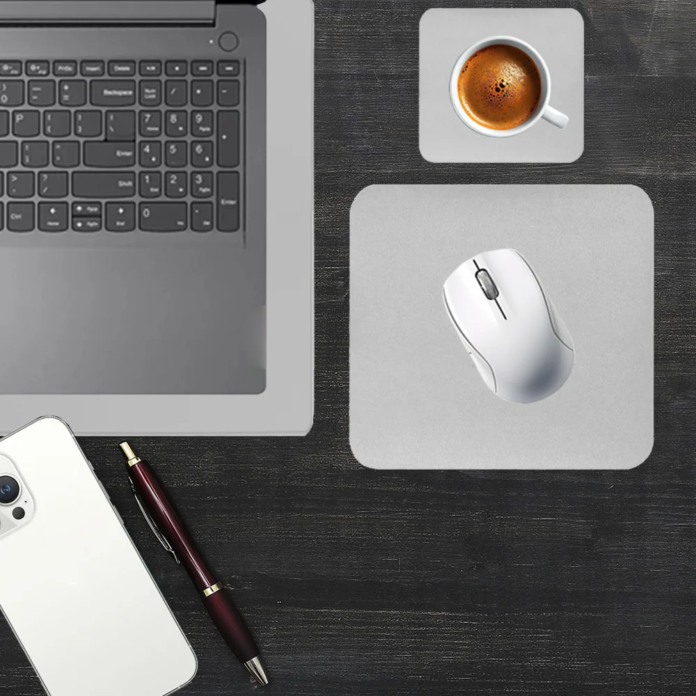 Imagem 3 de 5 do produto Kit Mouse Pad Para Notebook Apoio de Mesa Trabalho Escritório Setup Desk Pad Jogos - Cinza